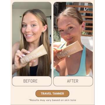 Peta Jane Travel Tanner, Self-Tan Lotion | Natural Sunless Tanning Lotion, Lightweight & Streak-Free Finish, Not Sticky, Lengthens Tan, 3.4oz - Best Self-Tanning Lotion for Flawless Glow