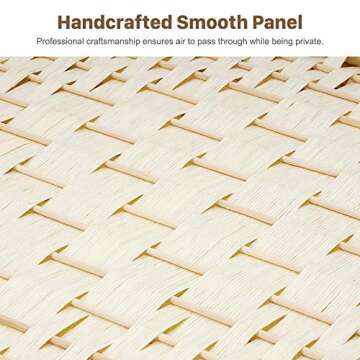 Corelax Room dividers 6 ft. Tall-20 Wide Freestanding Privacy Screen with Diamond Woven Fiber, Foldable Panel Partition Wall Divider, Double-Hinged Room Dividers