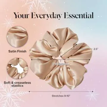 Kitsch Satin Scrunchies for Women - No Crease Hair Ties for Girls | Scrunchies For All Hair Types an...
