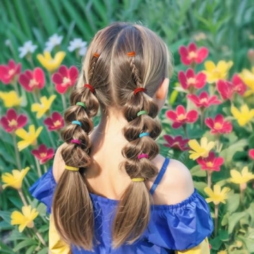 YGDZ 280 PCS Vibrant Hair Ties Set for Kids with Organizer