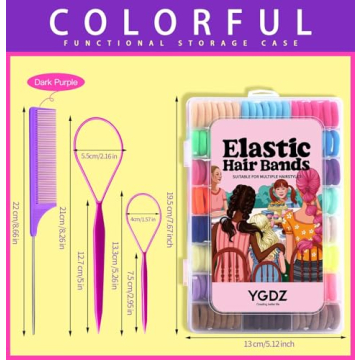 YGDZ 280 PCS Vibrant Hair Ties Set for Kids with Organizer