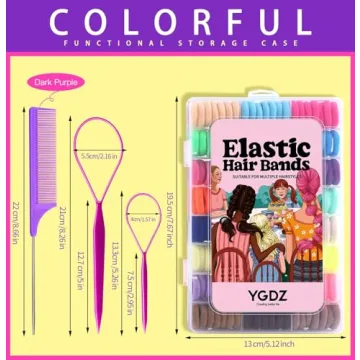 YGDZ 280 PCS Vibrant Hair Ties Set for Kids with Organizer