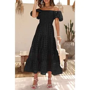 Stylish PRETTYGARDEN Women's Summer Dress with Puffy Sleeves