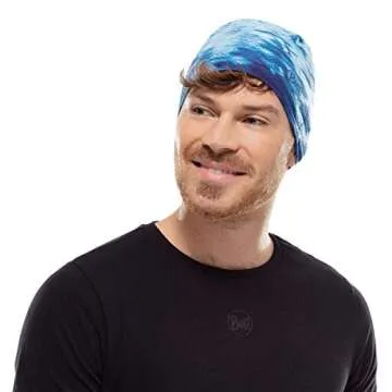 BUFF CoolNet UV Neck Gaiter, UPF 50 Sun Protection, Breathable, Cooling Bandana, Versatile, Quick Dry Face Mask, Camo Blue, Adult Size