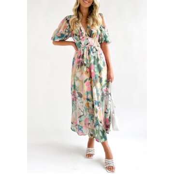 Stylish Sissyaki Floral Midi Dress for Summer Wear