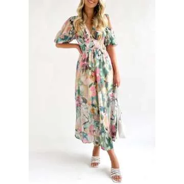 Stylish Sissyaki Floral Midi Dress for Summer Wear