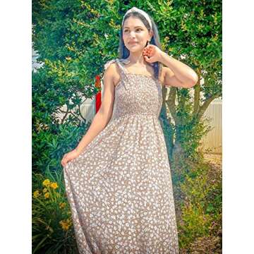 Tobrief Women Summer Maxi Dress - Floral Print Casual