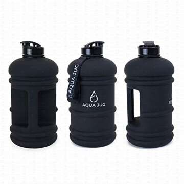 Aqua Jug Big Water Bottle, Dishwasher Safe BPA Free Drinking Water, Dark Knight Black 2.2L, Great fo...