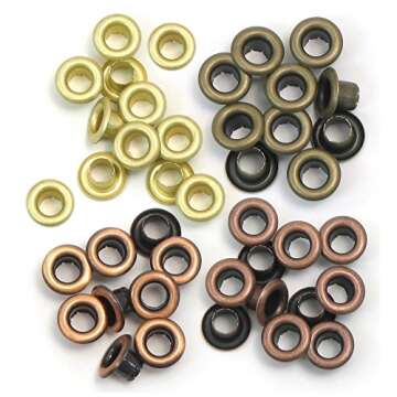 We R Memory Keepers Eyelets for Scrapbooking, Warm Metal, Standard (41583-1)