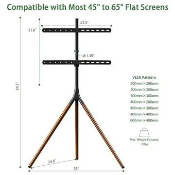 UPGRAVITY Easel TV Stand - Adjustable & Stylish Solution