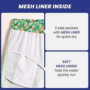 maamgic Mens Swim Trunks 5" Quick Dry Beach Shorts Bathing Suits with Mesh Lining Pockets Large Camo Green