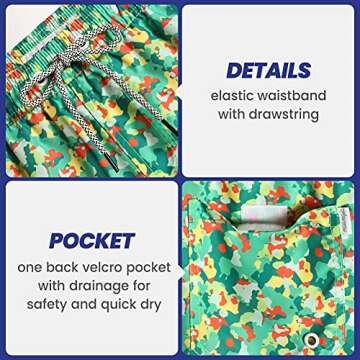 maamgic Mens Swim Trunks 5" Quick Dry Beach Shorts Bathing Suits with Mesh Lining Pockets Large Camo Green