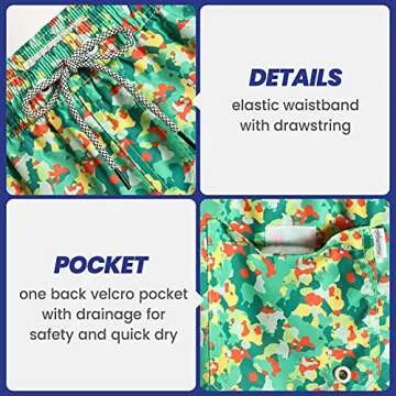 maamgic Mens Swim Trunks 5" Quick Dry Beach Shorts Bathing Suits with Mesh Lining Pockets Large Camo Green