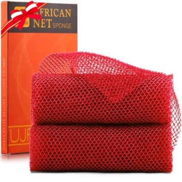 2 Pieces African Bath Sponge African Net Long Net Bath Sponge Exfoliating Shower Body Scrubber Back ...