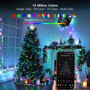 Brizled Smart Christmas Lights, 196ft 600 LED Smart WiFi Color Changing String Lights App Controlled, RGB Christmas Tree Lights Work with Alexa & Google Home for Halloween Indoor Outdoor Decor