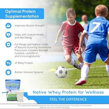 Grass-Fed Whey Protein Powder for Immune Vitality, Natural Flavor 2.5lbs (56 Servings), 15g Protein Per Serve, Vital Whey, Clean Holistic, Wellness Nutrition