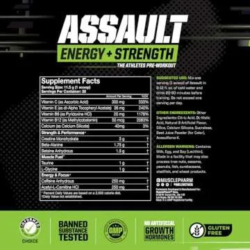 MusclePharm Assault Pre Workout Powder – Energy Booster for All