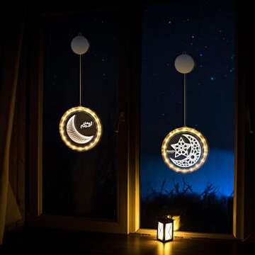 Hortsun Eid Ramadan Decorative LED Window Lights