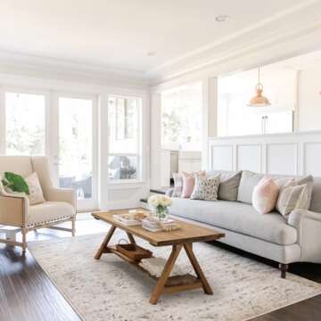 HOKYHOKY Solid Wood Coffee Table - 42.5” Firwood Farmhouse Rustic Wooden Coffee Tables for Living Room, Solid Firwood Rectangle Coffee Table, Center Table for Living Room, Brown