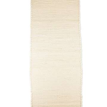 DII Handmade Chindi Tabletop, Reversible and Machine Washable, Table Runner, 14x72, Natural