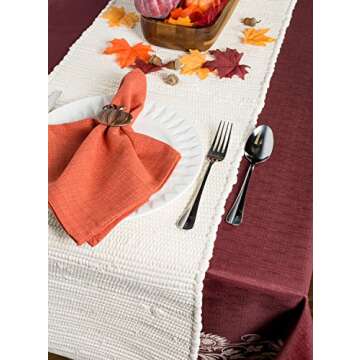 DII Handmade Chindi Tabletop, Reversible and Machine Washable, Table Runner, 14x72, Natural