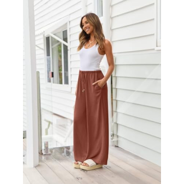 LILLUSORY Women's Linen Wide Leg Pants for Summer Style