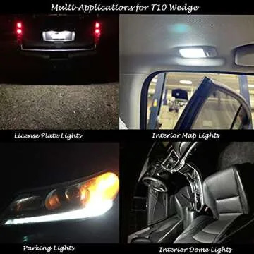 Alla Lighting T10 Wedge 194 168 2825 W5W 6000K LED Bulbs - Brightest License and Reverse Lights