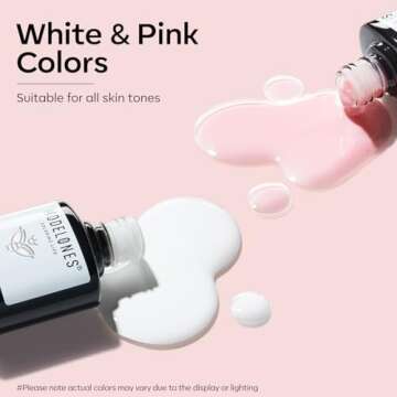 Modelones Gel Nail Polish Set - 2 PCS 15 ML French Manicure Jelly Gel Polish for Home & Gift