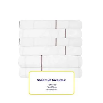 Queen Sheets Window Pane White - 6 Piece 1500 Supreme Collection Fine Brushed Microfiber Deep Pocket Queen Sheet Set Bedding - 2 Extra Pillow Cases, Great Value, Queen, Window Pane White