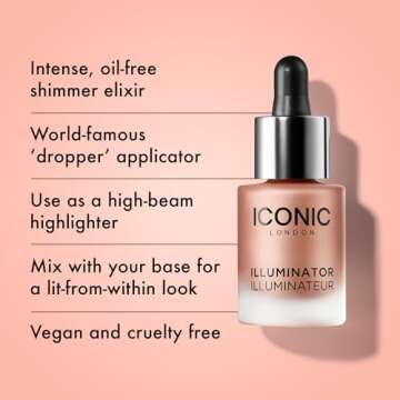 ICONIC LONDON Illuminator | Liquid Highlighting Drops for a Radiant Glow, Cruelty-Free, Vegan Makeup...