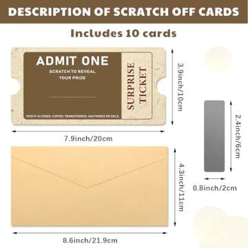 Tenceur 10 Sets of Custom Surprise Reveal Cards with Envelopes and Stickers