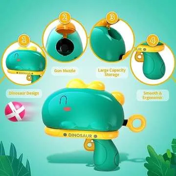 Doloowee Outdoor Toys for 3 4 5 6 Year Old Kids, Dinosaur Dart Board with Sticky Balls for Kids Ages 3-5 6-8, Indoor Outdoor Games Christmas Birthday Gifts for 3 4 5 6-8+ Year Old (Green)