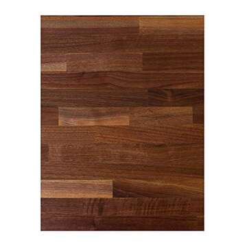 John Boos WALKCT-BL1825-O Blended Walnut Solid Wood Finish Natural Edge Grain Kitchen Cutting Board ...