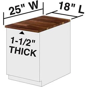 John Boos WALKCT-BL1825-O Blended Walnut Solid Wood Finish Natural Edge Grain Kitchen Cutting Board Island Top Butcher Block, 18 x 25 x 1.5 inches