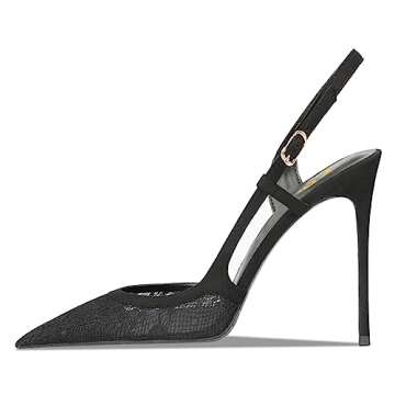 FSJ Women Sexy Pointed Toe D'Orsay High Heel Slingback Pumps Sandals Cutout Strappy Stiletto Slip On...
