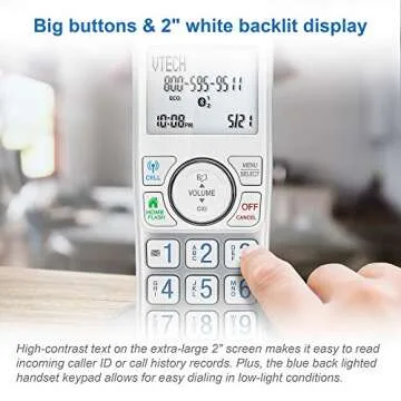 VTech Accessory Handset with Bluetooth Connect to Cell and Smart Call Blocker, VS112-07 (Silver & White)