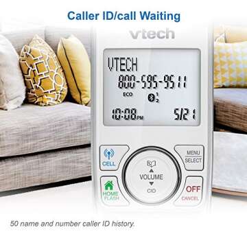 VTech Accessory Handset with Bluetooth Connect to Cell and Smart Call Blocker, VS112-07 (Silver & White)