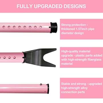 AceMining Upgraded Door Security Bar & Sliding Patio Bar, Heavy Duty Stoppers Adjustable Jammer for Home, Apartment, Travel (1 Pack,Pink)