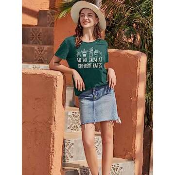Teacher Shirts for Women We Grow at Different Rates Shirt Special Education Teacher T-Shirt Mental H...