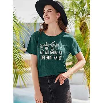 Teacher Shirts for Women We Grow at Different Rates Shirt Special Education Teacher T-Shirt Mental Health Tee Tops Green