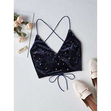 Verdusa Velvet Galaxy Print Cami Top - Chic & Stylish