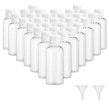 Dabacc 30 Pcs 2 oz Clear Plastic Empty Bottles for Travel