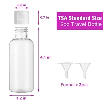 Dabacc 30 Pcs 2 oz Clear Plastic Empty Bottles for Travel