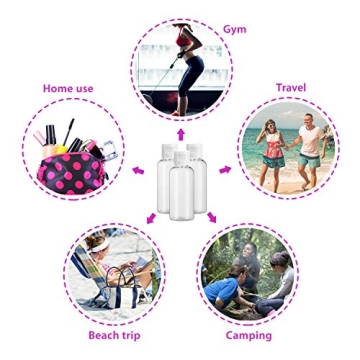 Dabacc 30 Pcs 2 oz Clear Plastic Empty Bottles for Travel