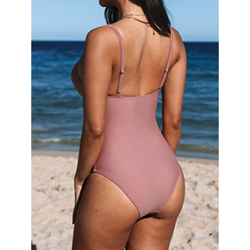 CUPSHE Women's Deep V Neck Tummy Control Swimsuit