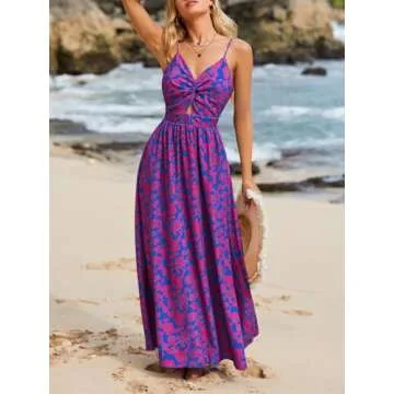 Stylish CUPSHE Floral Maxi Dress Sleeveless V Neck Summer Dress