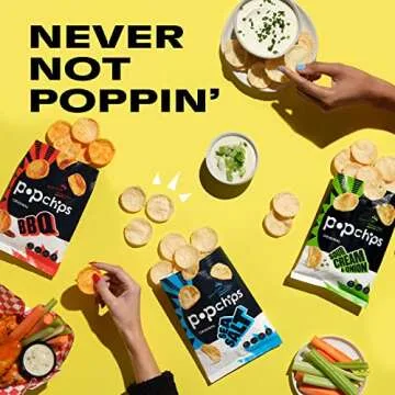 Popchips Potato Chips Variety Pack - 12ct Single Serve, Gluten-Free, Tasty Snacks