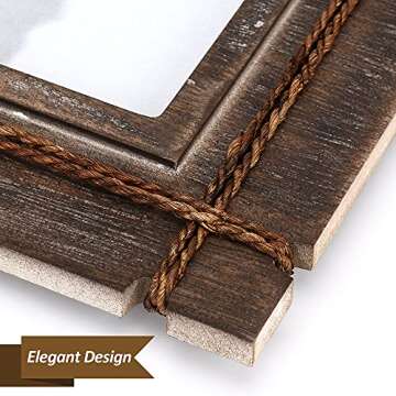 AKRILANE 5x7 Picture Frame Wood Rustic, Decorative, Distressed & Vintage Looking Photo Frames Wall Decor for Wall Mount & Table Top Display for Home Decor – 5 x 7 Wedding Picture Frames – Style A