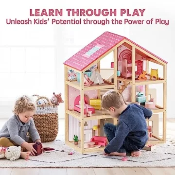 Tiny Land Wooden Dollhouse - Perfect Gift for Girls