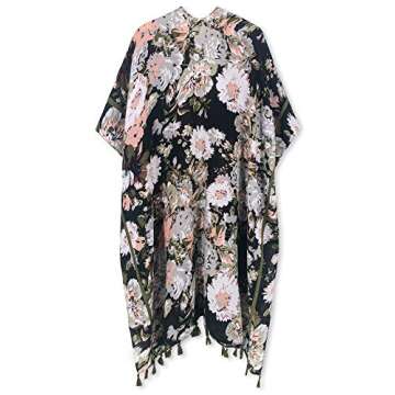 Spicy Sandia Kimonos for Women Floral Beach Cover Up Swimsuit Loose Bathing Suit Coverup Cardigan for 2023 Summer Swimwear